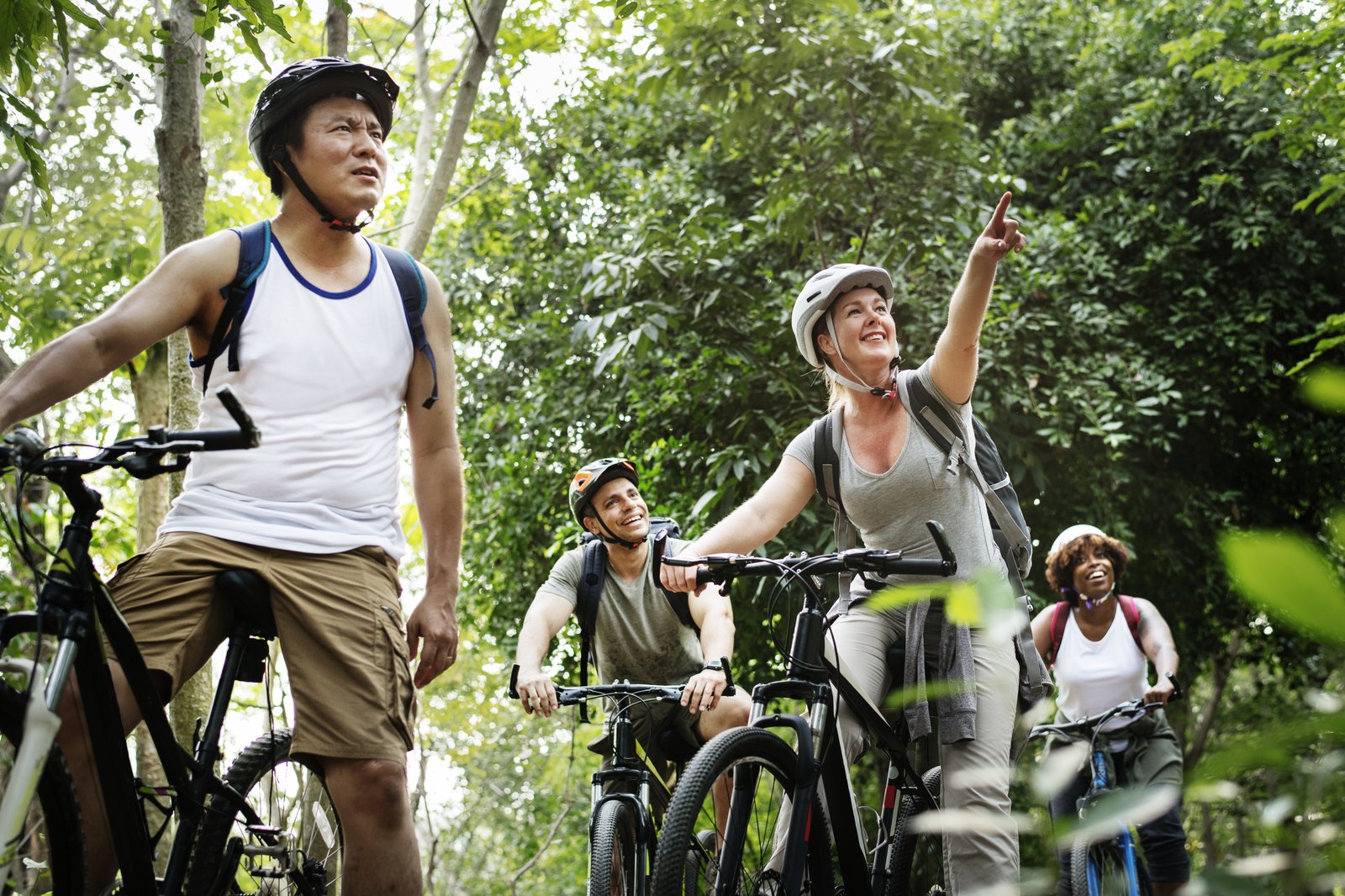 Riders on a forest trail in Australia