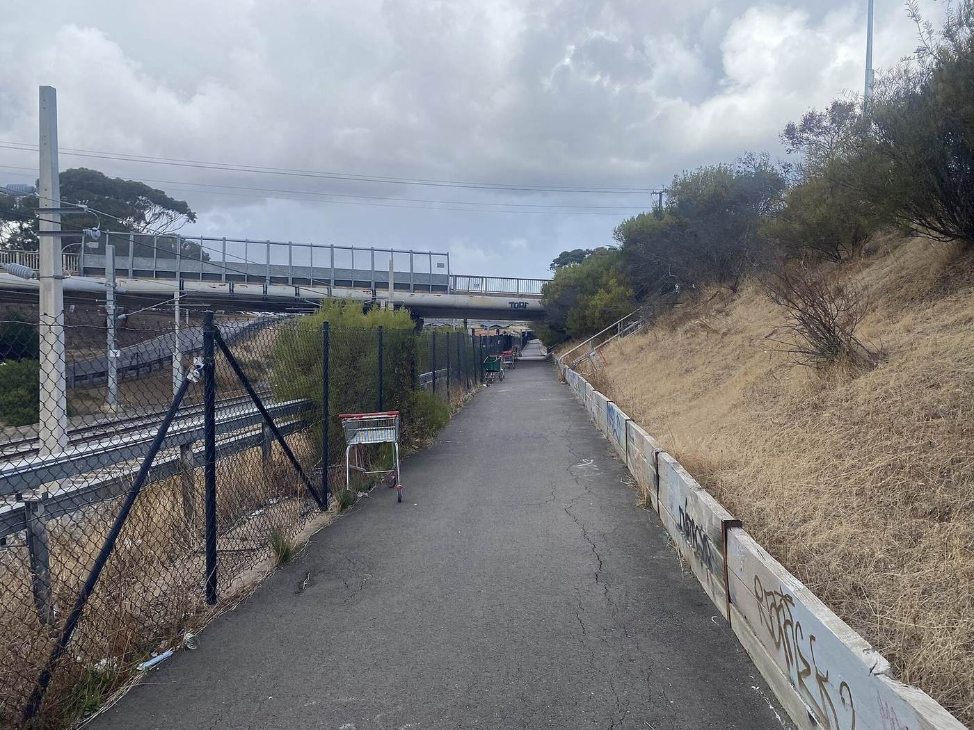 A shared path at Noarlunga Centre in greater Adelaide