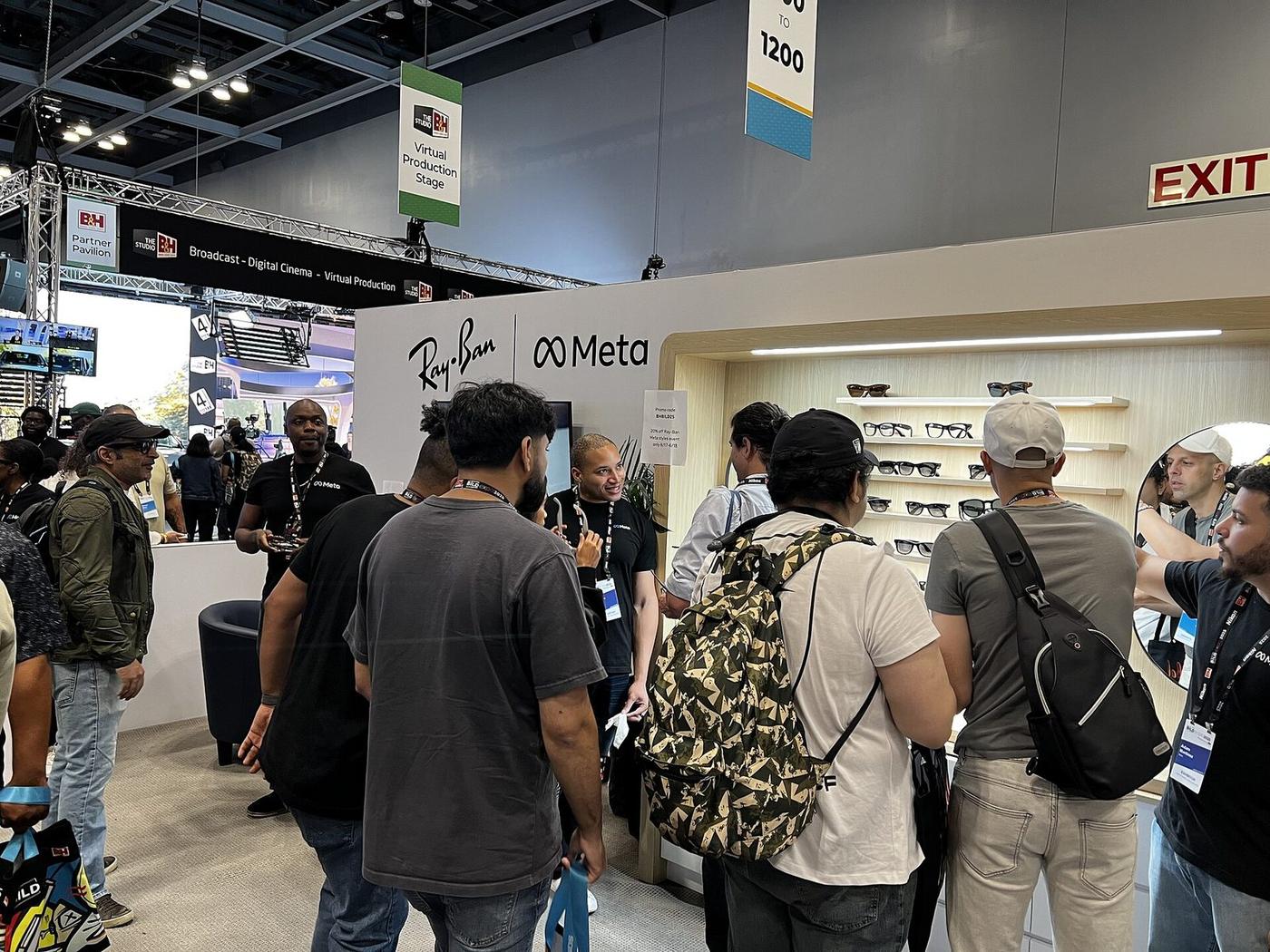 Ray Ban Meta camera glasses on display