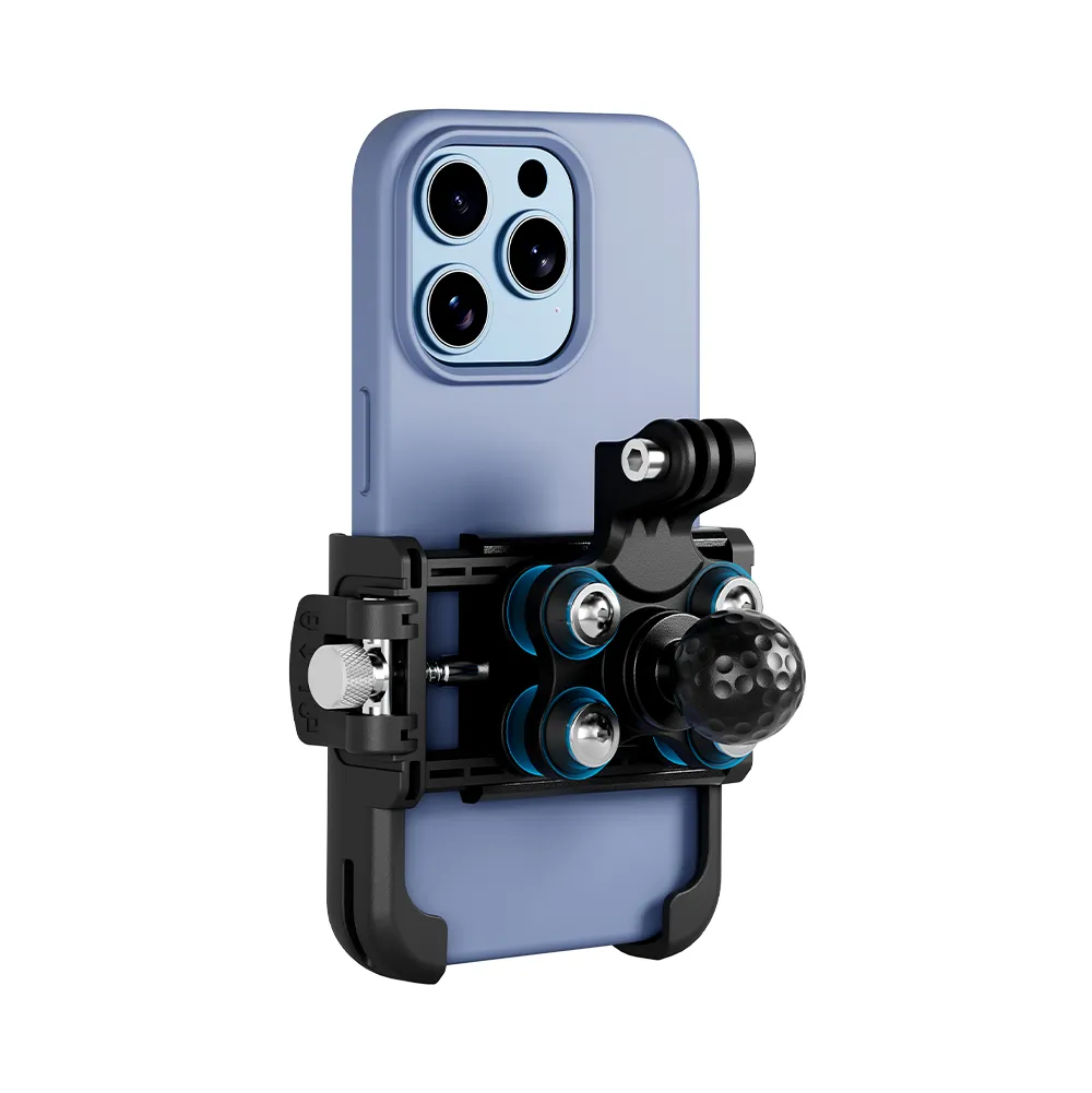 GUB P55 with an action camera attached