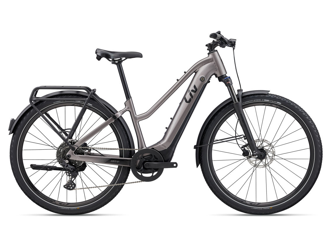liv Amiti E+ 3 electric bike, side profile on white background