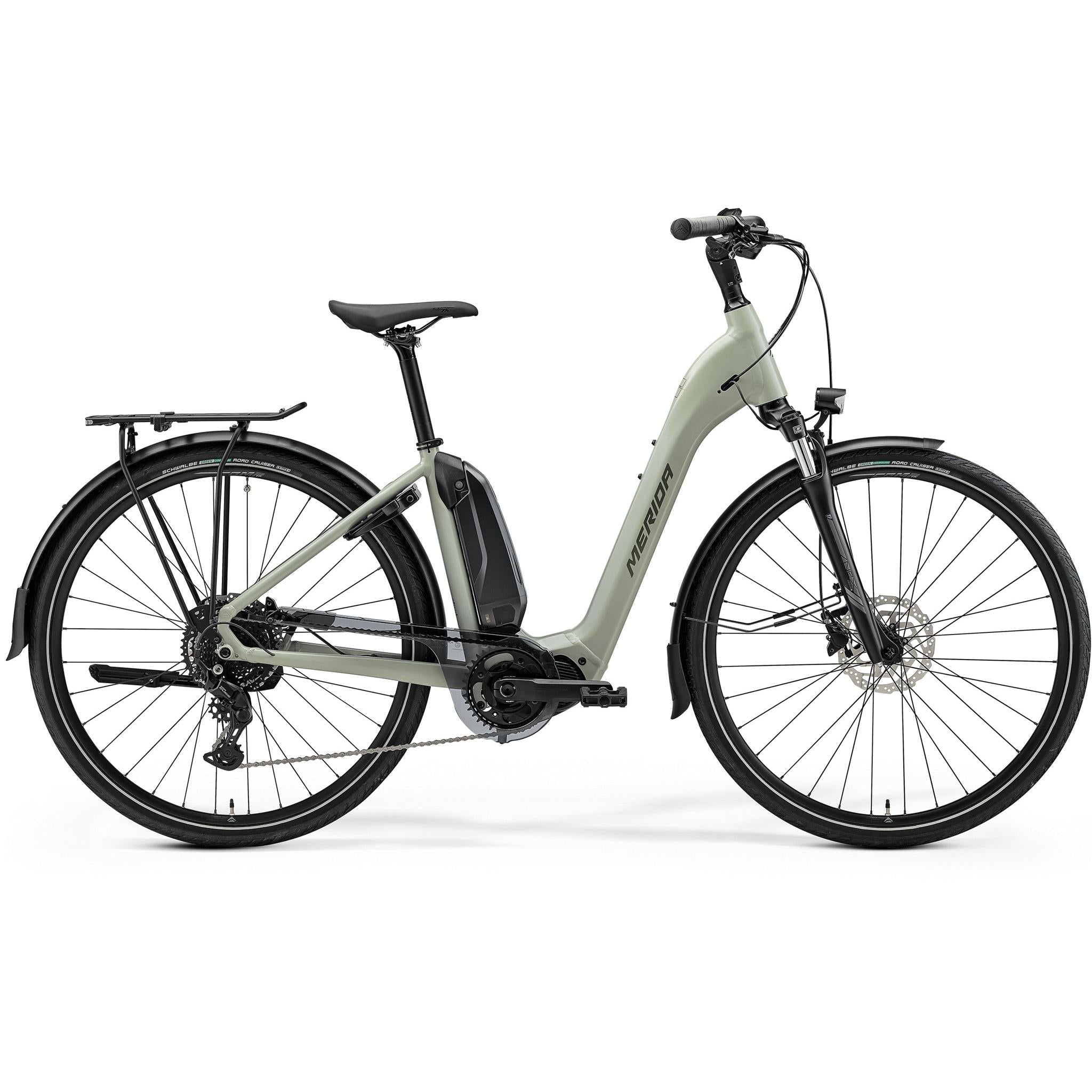 merida eSpresso City 300 EQ SE electric bike, side profile on white background